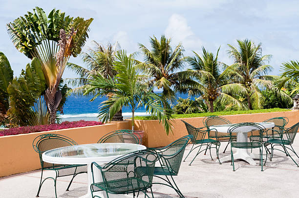 istock Tables and chairs on the terrace 155916763