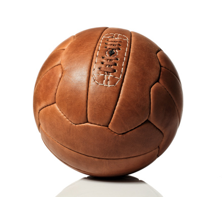 vintage soccer ball on white background