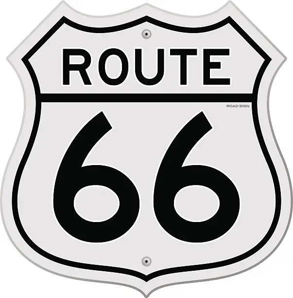 Vector illustration of Route 66 Sign