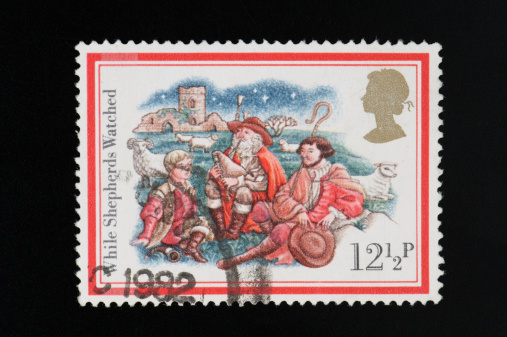 England stamps, While Shepherds Watched from the series, Christmas Carols, 1982