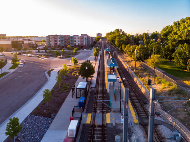 istock Pristine station, summer warmth, gorgeous panorama, distant mountains grace, aerial vantage. 1559193389
