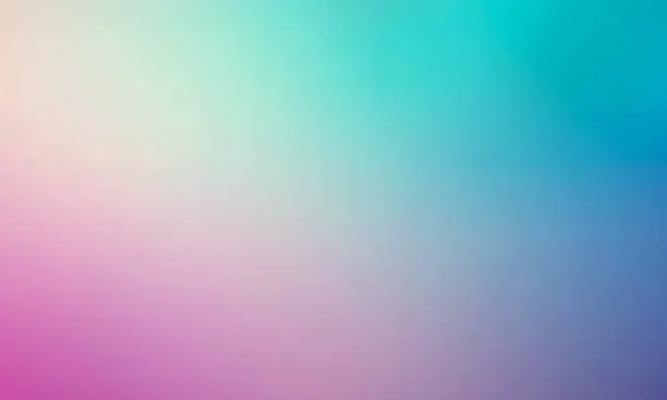 Vector illustration of Abstract pink, lilac, yellow and turquoise gradient background.