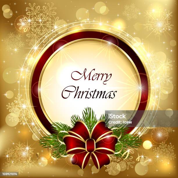 Decoração De Natal Em Fundo Dourado - Arte vetorial de stock e mais imagens de Abeto - Abeto, Bola de Árvore de Natal, Comemoração - Conceito