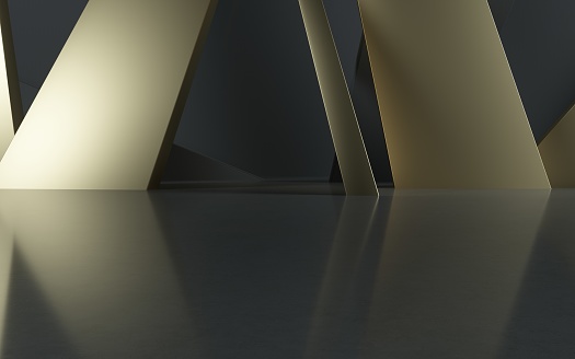 Gold interior metal wall space