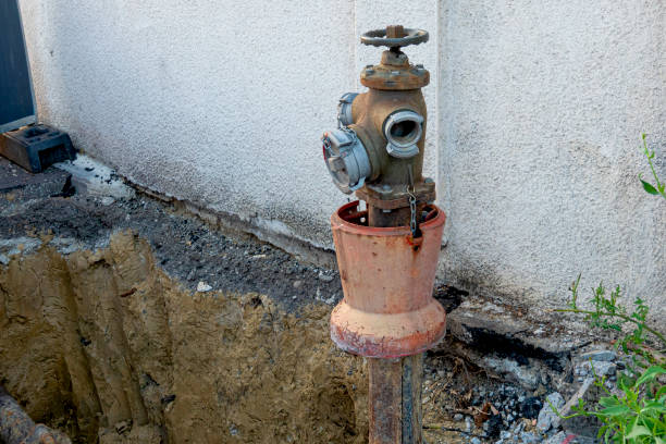 repair of dirty old rusty fire hydrant