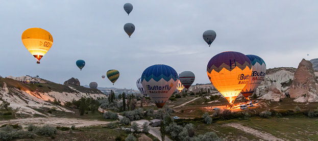 Hot air balloon in Rose Valley, Cappadocia, Turkey