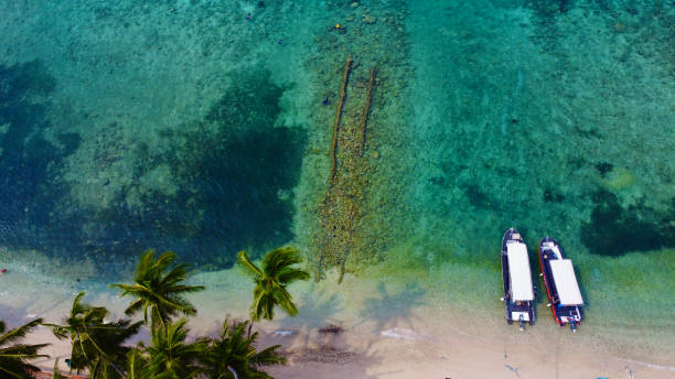 istock Two boats on the sandy beach. 1559311233