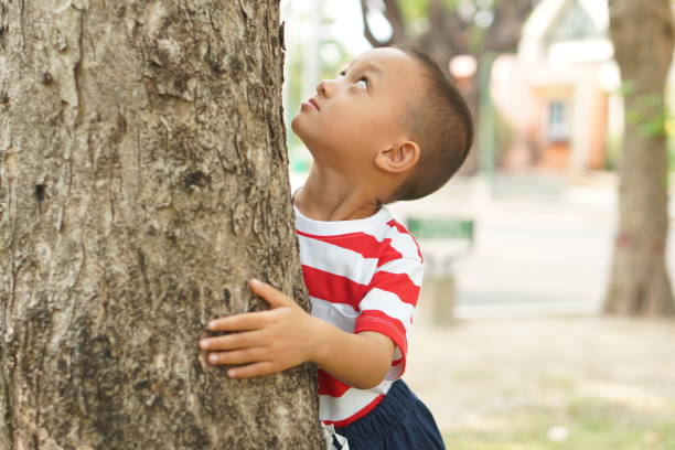 istock concept of saving the world boy hugging a tree 1559386246