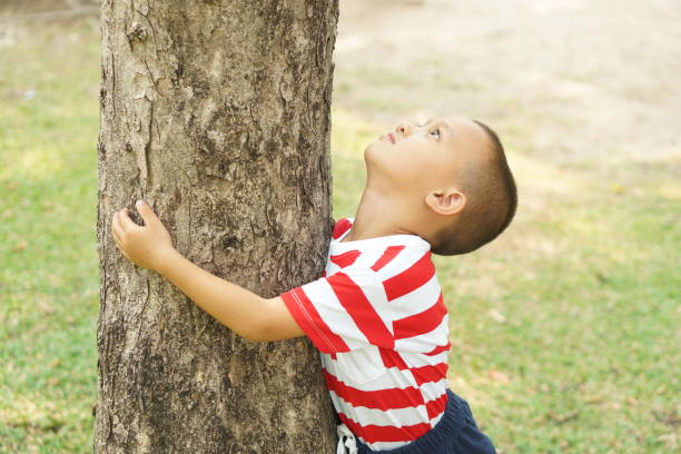 istock concept of saving the world boy hugging a tree 1559386266