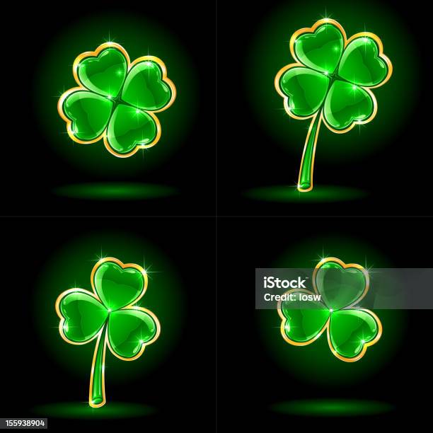 클로버 St. Patrick's Day에 대한 스톡 벡터 아트 및 기타 이미지 - St. Patrick's Day, 네잎 클로버, 반짝이는
