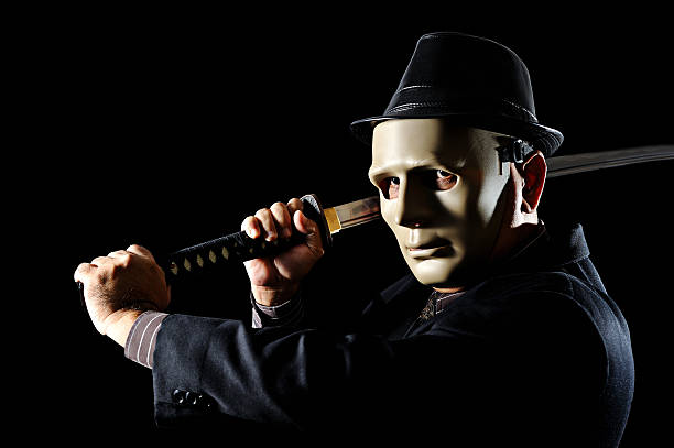 istock Japanese Yakuza with samurai sword 155939242