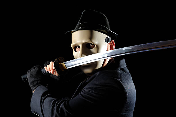 istock Japanese Yakuza with samurai sword 155939277