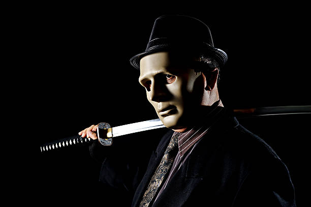istock Japanese Yakuza with samurai sword 155939279