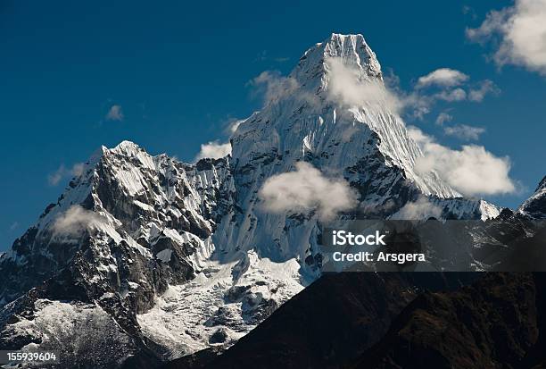 Ama Dablam Summit In Himalayas Stock Photo - Download Image Now - Achievement, Adventure, Ama Dablam