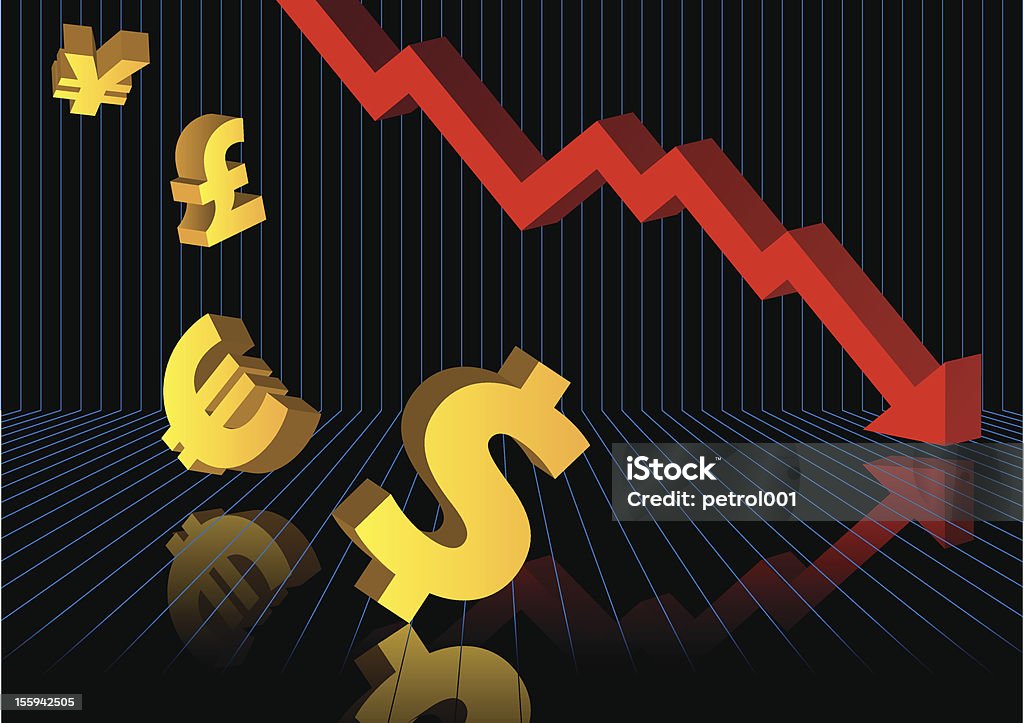 金融危機ベクター - ドル記号のロイヤリティフリーベクトルアート