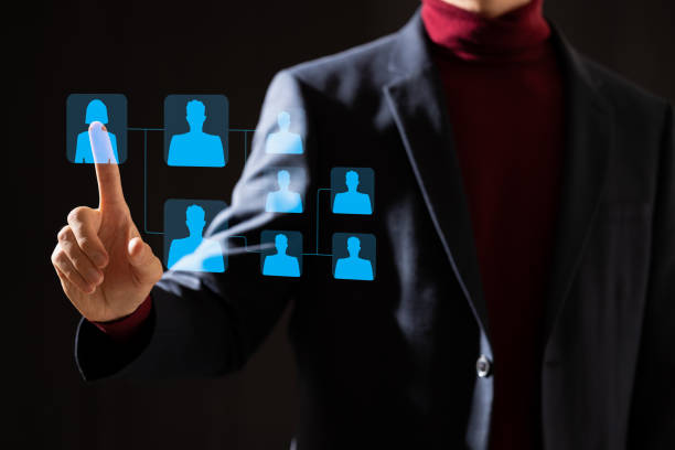 istock Human resources and management concept. check resume, Screening employee information, job applicants, staff icons for human development recruitment leadership and customer target group 1559433566
