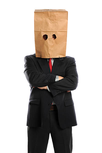 istock Businessman With Paper Bag Over Head 155943508