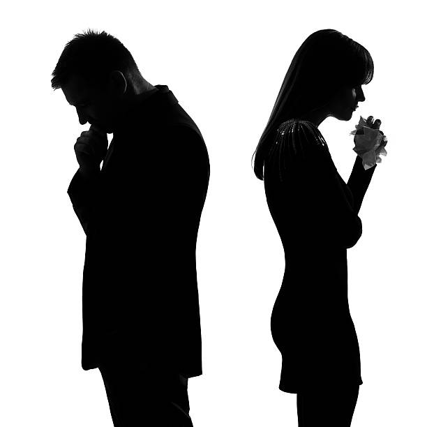 istock one sad couple man thinking and woman crying 155946235