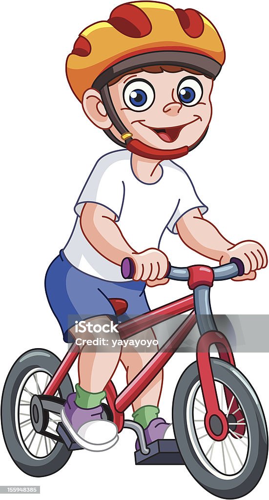 Enfant sur vélo - clipart vectoriel de Enfant libre de droits