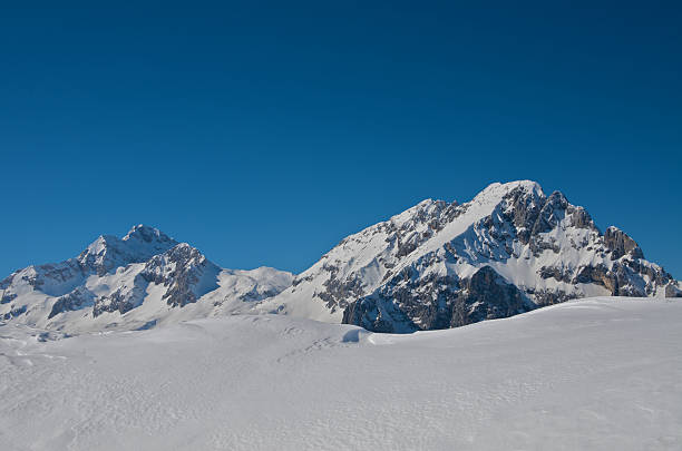 istock Mountain peaks in Winter 155949432