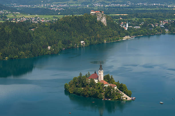 istock Lake Bled with Island and Castle 155950493