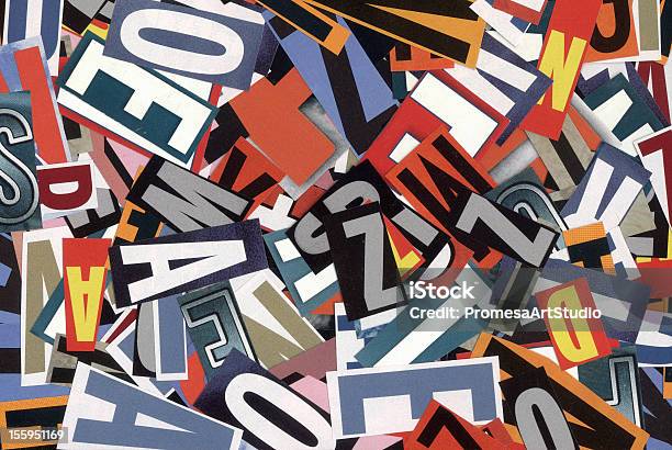 手作りのアルファベット文字を併せ持つ誌 - 合成画像のストックフォトや画像を多数ご用意 - 合成画像, 雑誌, モンタージュ