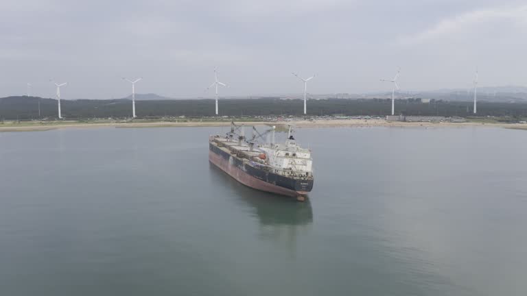 Giant ship stranded in Rongcheng, Weihai, Shandong, ChinaGiant ship stranded in Rongcheng, Weihai, Shandong, China