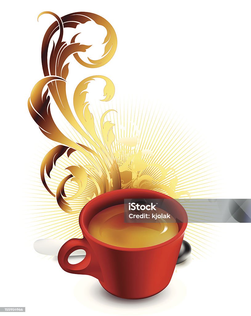 Чашка кофе с декоративный элементы - Векторная графика Без людей роялти-фри