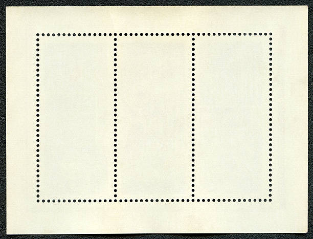 istock Blank postage stamps block of three framed 155956876