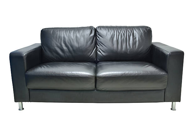 istock Leather black chair isolated 155957176