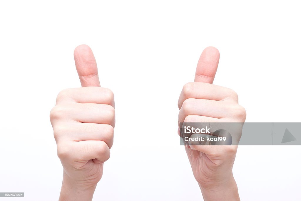 Gest symbole "bardzo dobra” - Zbiór zdjęć royalty-free (Kciuk)
