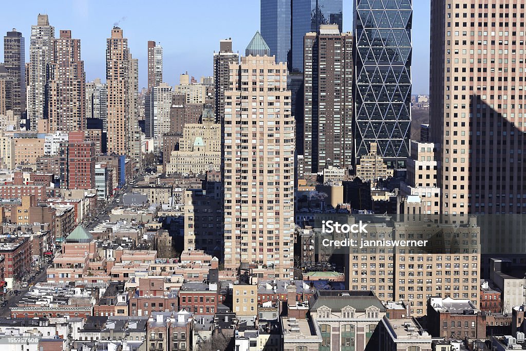 West Midtown Manhattan from Hell's Kitchen A view North from the 40th floor of an apartment building in the Hell's Kitchen area of Manhattan on a sunny winter day. West - Direction Stock Photo