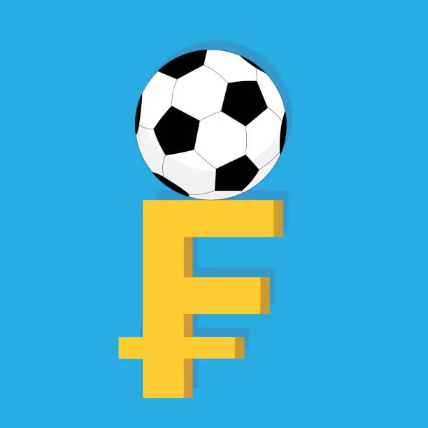 Vector illustration of Swiss Franc in football