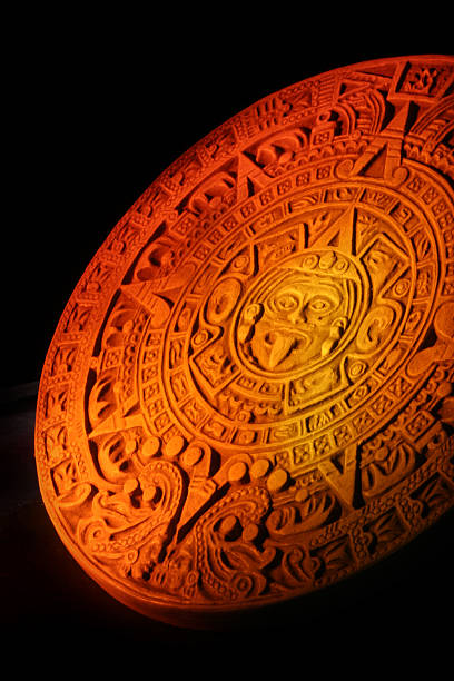 istock Close up of Mayan calendar. 155959766