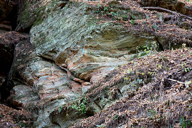 Rock formations in Wisconsin Driftless Area stock photo