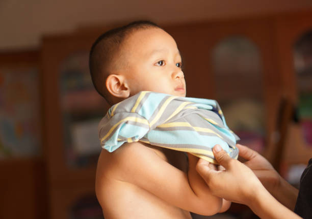 mother wearing shirt for son