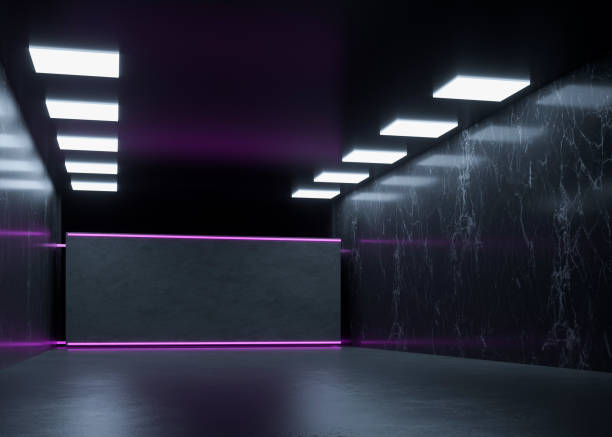istock Abstract Futuristic Geometric Neon Light Background 1559635440