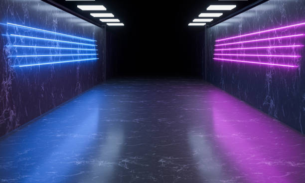 istock Abstract Futuristic Geometric Neon Light Background 1559653694