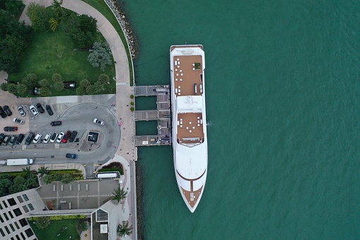 Yacht docking in Miami Florida