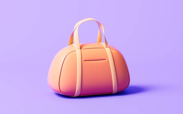 istock Orange bag with cartoon style, 3d rendering. 1559672560