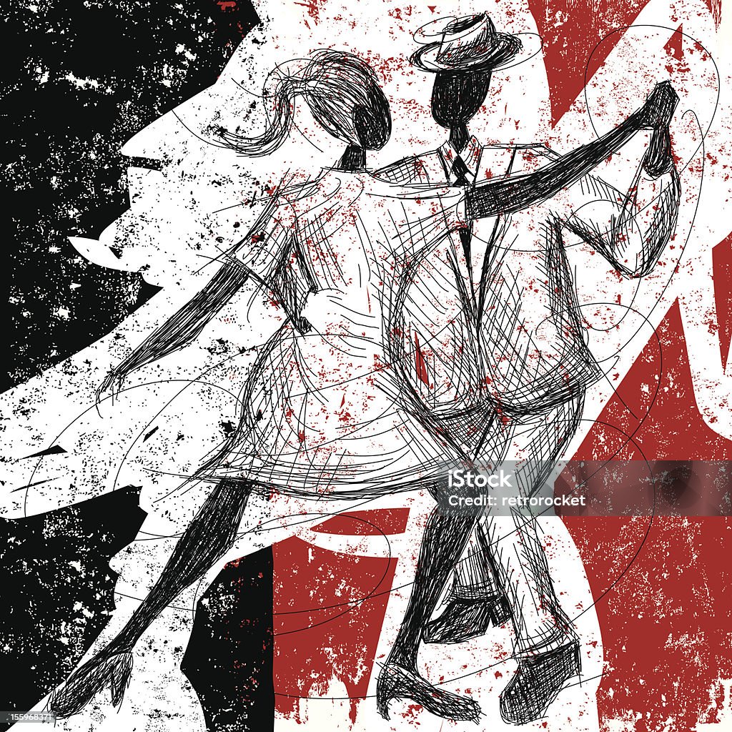tango à deux - clipart vectoriel de Danser libre de droits