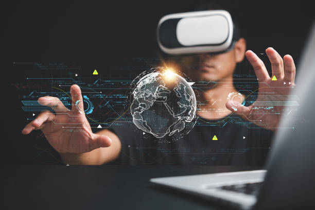 istock Explore the metaverse with a tech-savvy businessman wearing VR glasses 1559697902