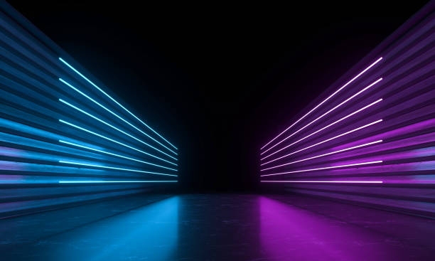 istock Abstract Futuristic Geometric Neon Light Background 1559698002