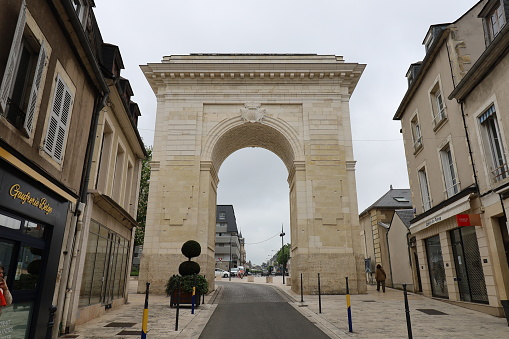 Nancy, France - June 24 2020: The Porte Sainte-Catherine is a city gate in Nancy, erected in the 18th century.