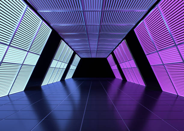 istock Abstract Futuristic Geometric Neon Light Background 1559715454
