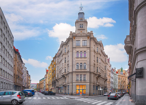 Calles en la ciudad antigua e histórica de Praga photo