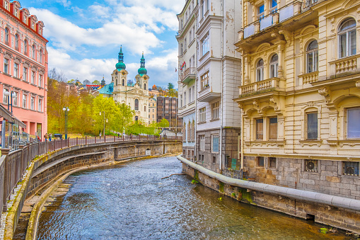 Karlovy Vary (Carlsbad) is a spa town in the west Bohemia region of the Czech Republic. Its numerous thermal springs have made it a popular resort since the 19th century.