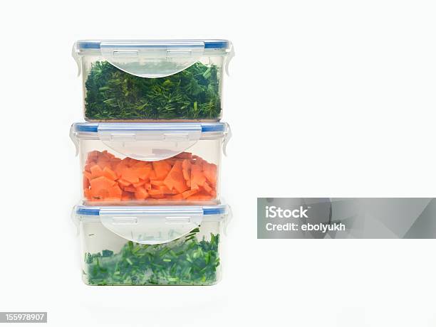 Food Containers Stock Photo - Download Image Now - Blue, Box - Container, Carrot