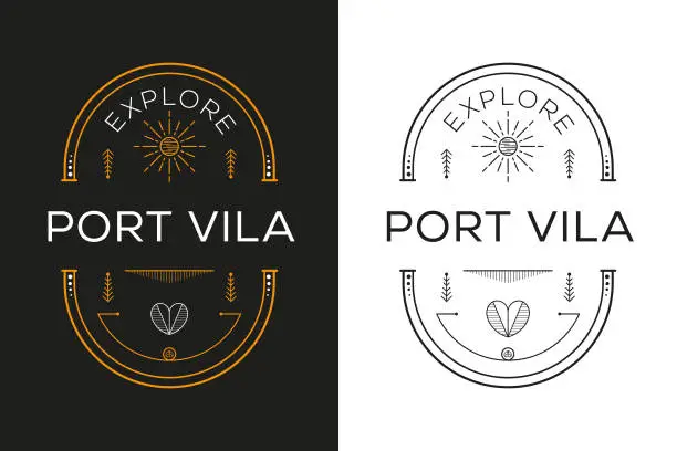 Vector illustration of Explore Port Vila City Design