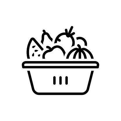 Icon for dietary, wholesome, food, salutary, eating, vegetable, nutrition, healthy, fruit, basket, healthy, fresh